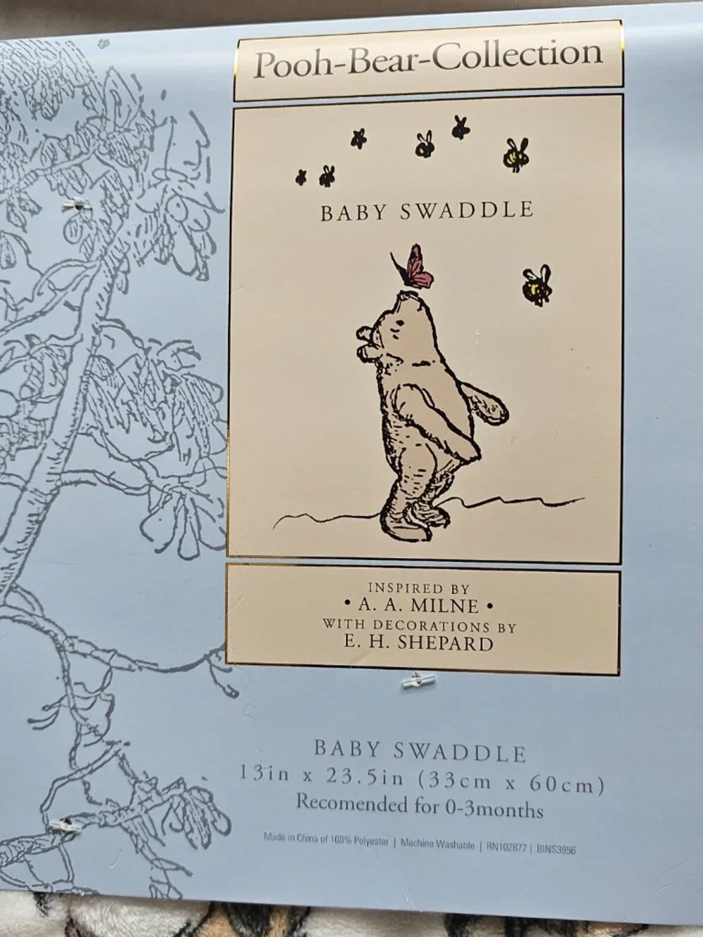 New Sweet Winnie The Pooh Collection Baby Swaddle Blanket 13 X 23.5